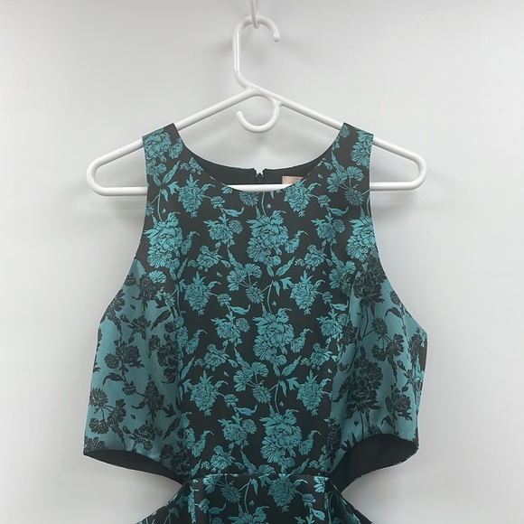 NWT Anthropologie Hutch Floral Jacquard Cut-Out Mini Dress Baroque Blue Black 14 - Picture 4 of 13
